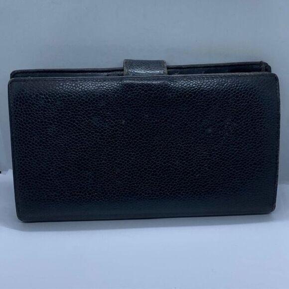 Authentic Vintage Chanel Black Caviar Leather Long Designer Wallet - Picture 12 of 16